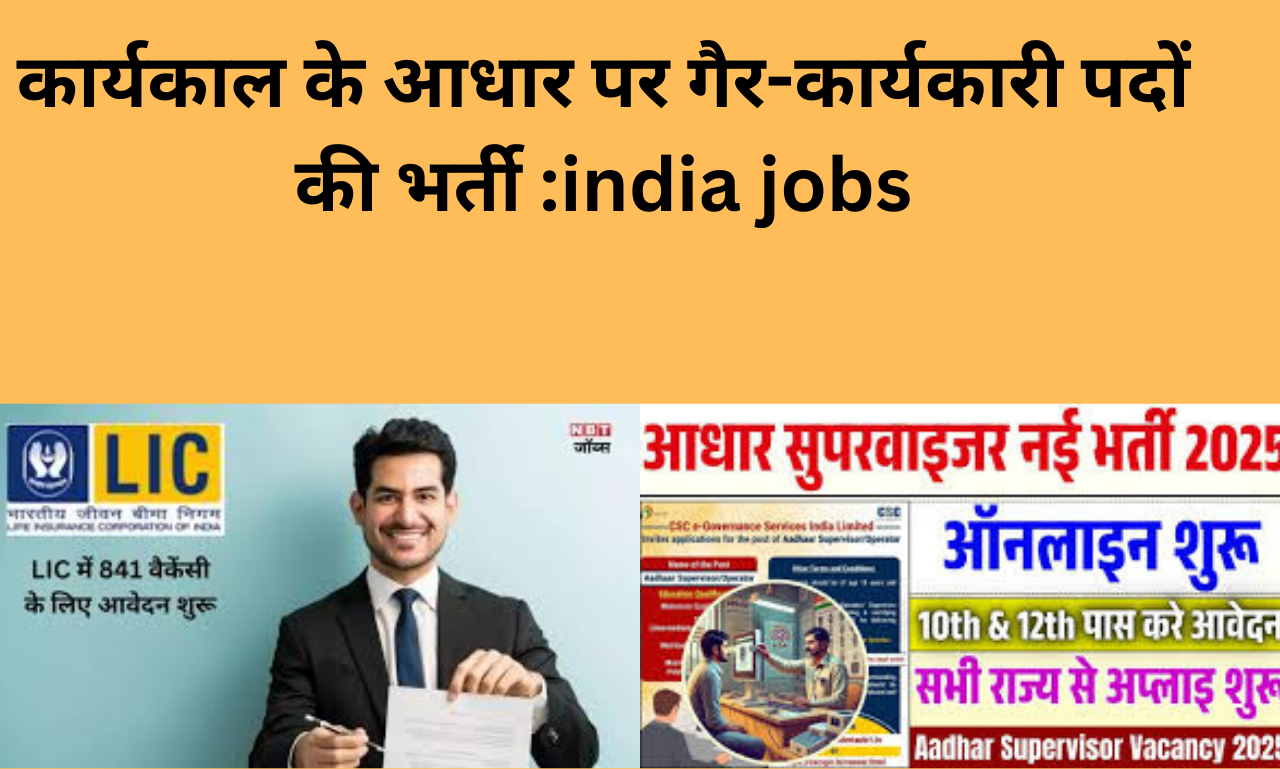 कार्यकाल के आधार पर गैर-कार्यकारी पदों की भर्ती :india jobs